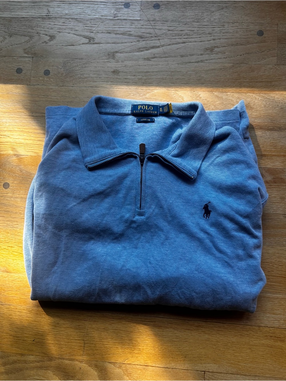 Polo by Ralph Lauren Blue Half-Zip Polo with Signature Pony